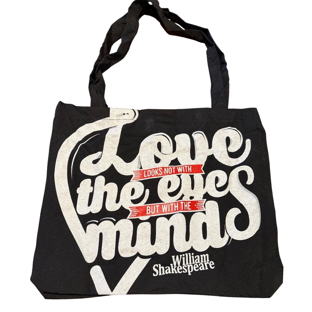 Shakespeare Tote Bag Love Looks Not With Eyes But Mind Canvas Shopper‎ Book